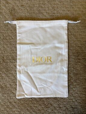 Dior White Drawstring Dust Bag